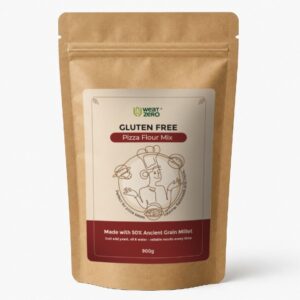 WEATZERO gluten free pizza flour mix 900g made with millet, pack on brown bag